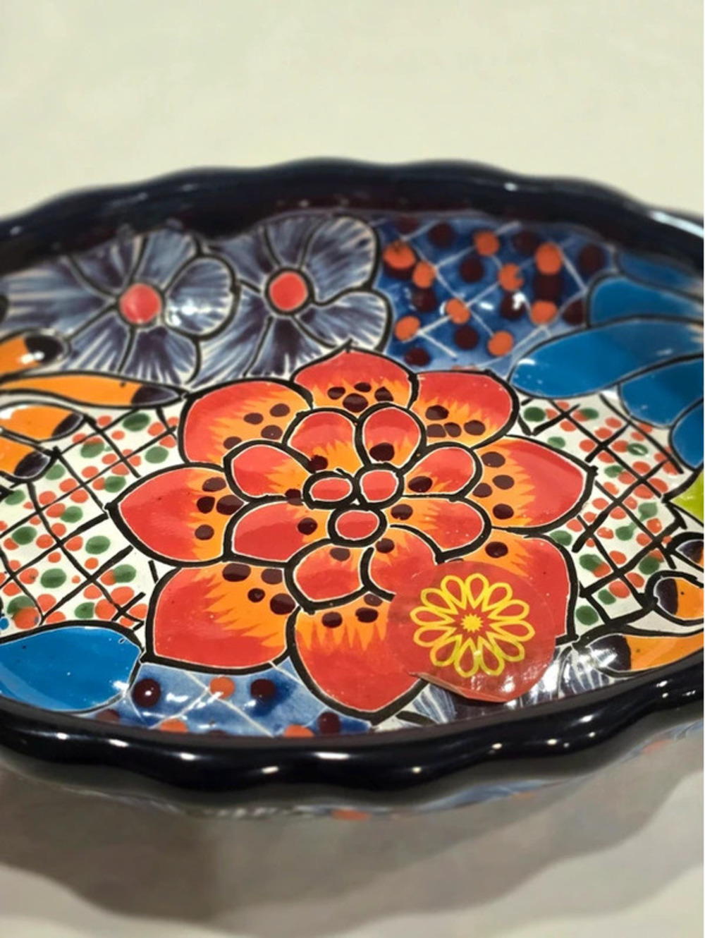 Handmade Castillo Talavera Mexican Pottery Serving Dish Floral Ceramic Bowl - Picture 2 of 6